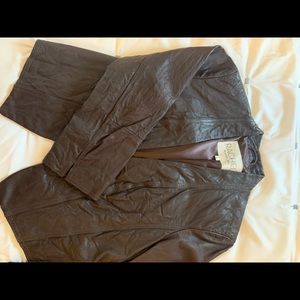 Brown leather jacket